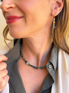 Collana Selva di Vetro - In agata Muschiata e zucca avventurina - Luna e Muschio - Collezione World Tour
