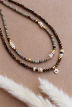 Carica l&#39;immagine nel visualizzatore di Gallery, Collana Africa - Surf in diaspro, occhio di tigre, madreperla e argento - Collezione World Tour
