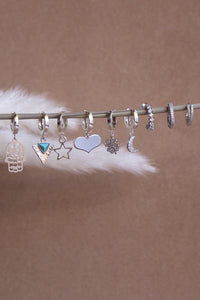 Mono Orecchino Cuore Argento - Cerchietto e ciondolo cuore in argento  - Collezione Mono Orecchini