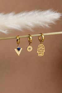 Mono Orecchino Manita - Cerchietto in argento e ciondolo manita porta fortuna - Collezione Mono Orecchini